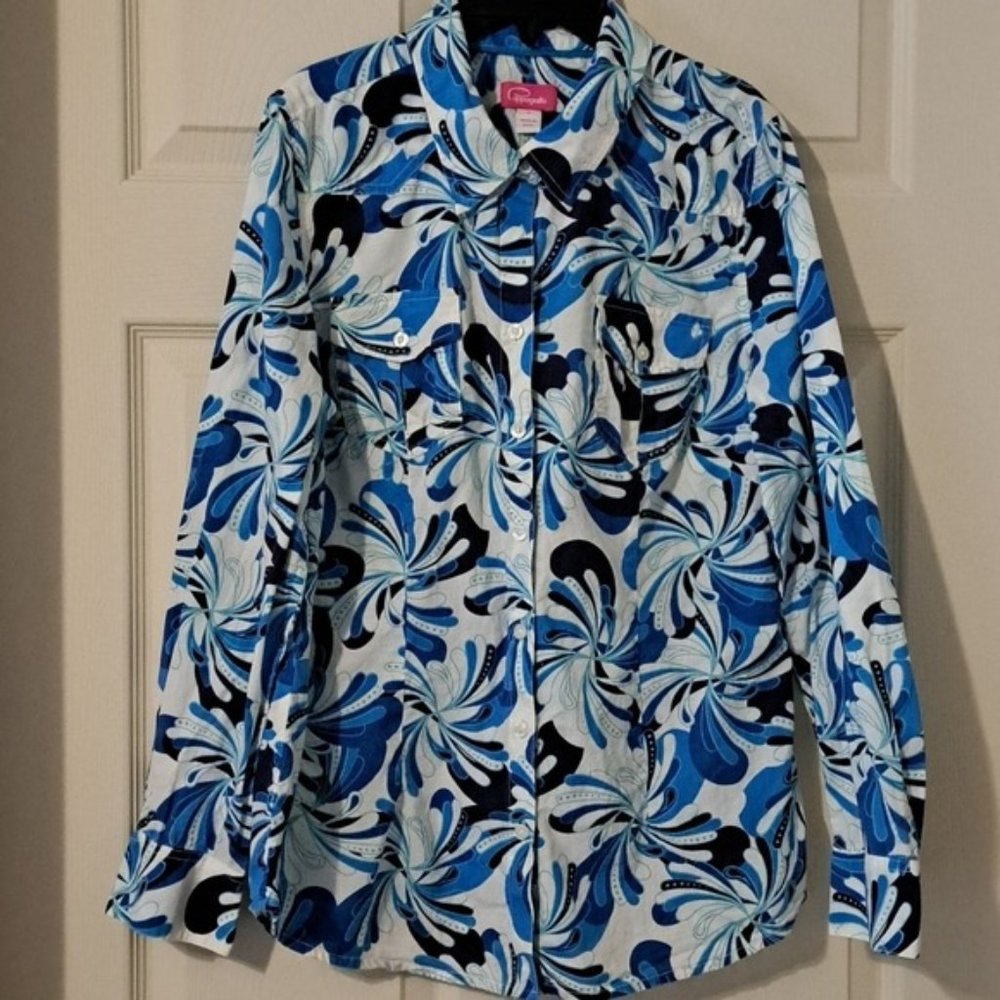 Cappagallo Button Down Long Sleeve Blouse